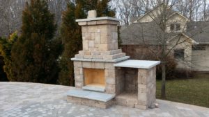 outdoor fireplace construction