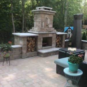 Fireplace in Outdoor Living Area
